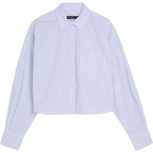 rag & bone t-shirt crop a righe - bianco