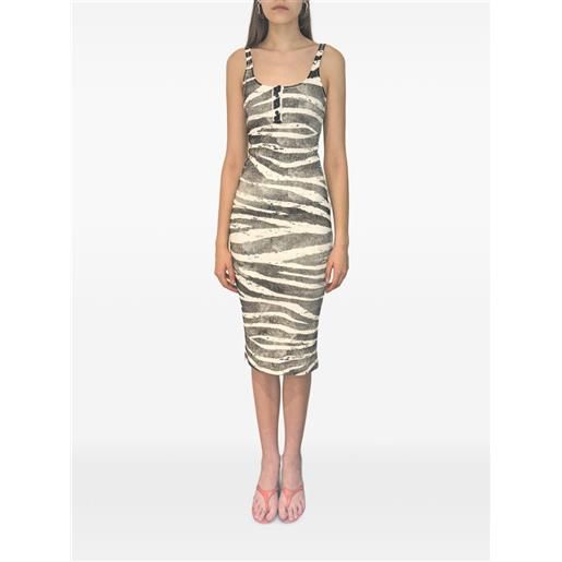 Blumarine abito midi con stampa - bianco