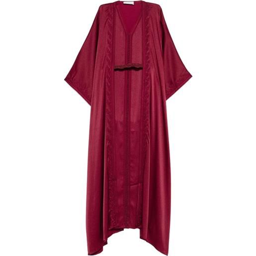 Reem Al Dhaheri caftano midi con ricamo - rosso