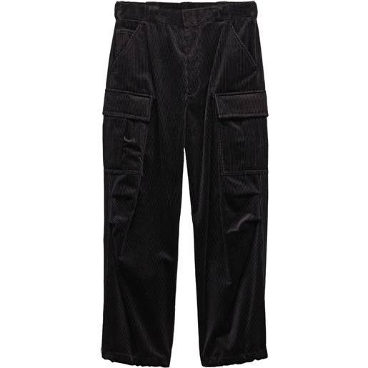 Prada pantaloni affusolati a coste - nero