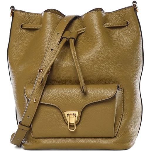 Coccinelle borsa a secchiello beat generation con coulisse - verde