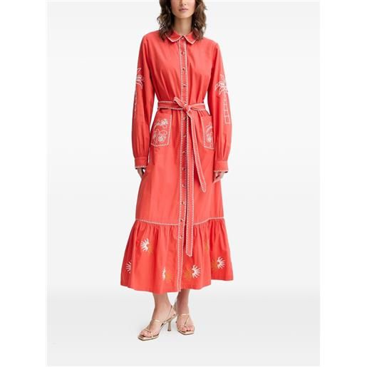 NEVER FULLY DRESSED abito midi con ricamo - rosso