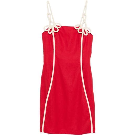 FARM Rio abito corto con profili a contrasto - rosso