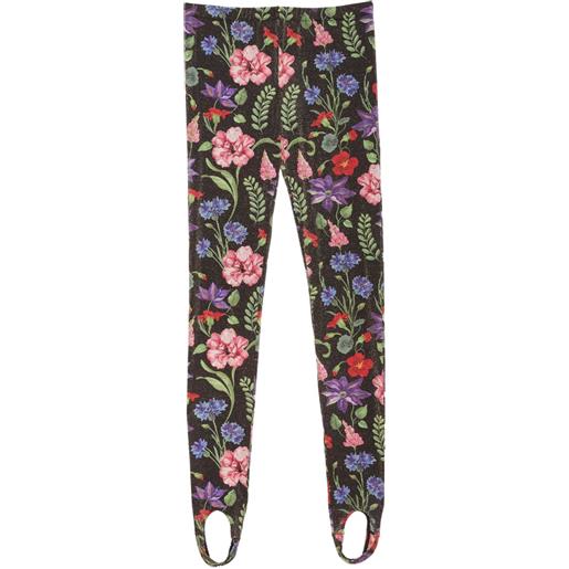 Fleur Du Mal leggings wildflower con staffa - nero