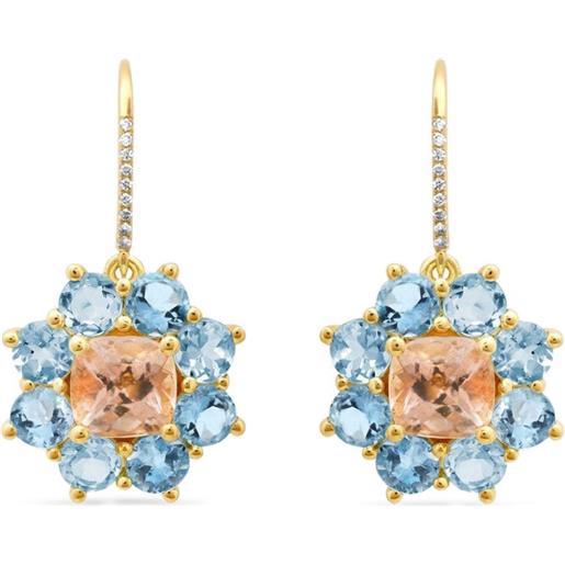 NKlaus - Orecchini A Perno In Oro Giallo 8K (333) Con Zircone Champagne 3mm - Per Ragazze