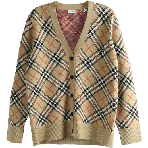 Burberry cardigan a quadri - toni neutri