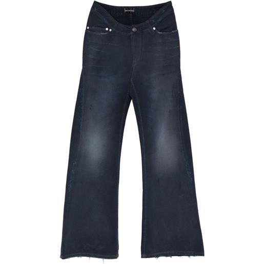 Balenciaga jeans con orlo sfrangiato - blu