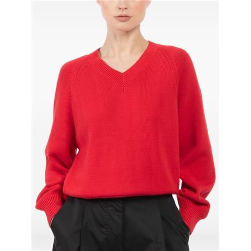 High Sport maglione con scollo a v - rosso