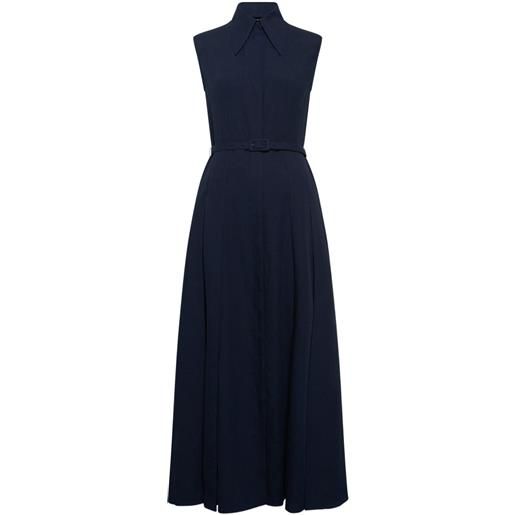 Gabriela Hearst abito lungo durand con cintura - blu