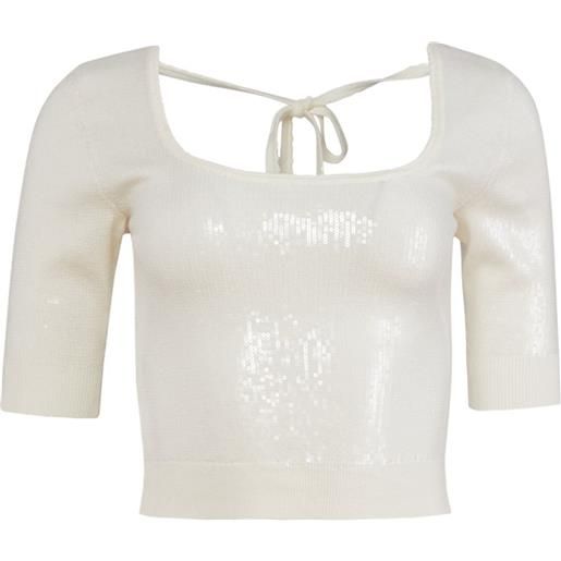 Fleur Du Mal top con paillettes - toni neutri
