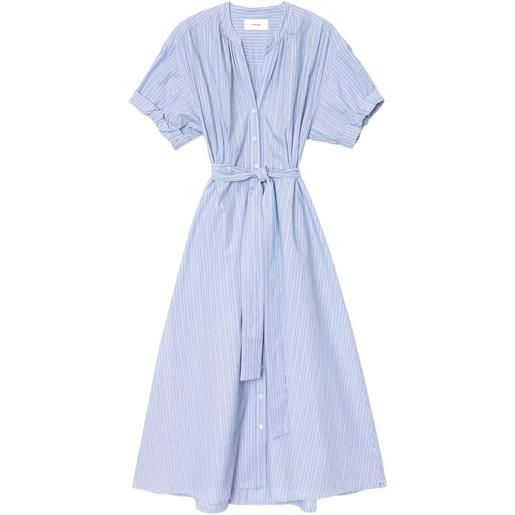Xirena abito midi a righe con cintura - blu