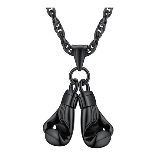 OIDEA Collana Uomo In Acciaio Inossidabile - Catena Stile Punk Rock - Argento 57cm X 9mm - Confezione Regalo - 5
