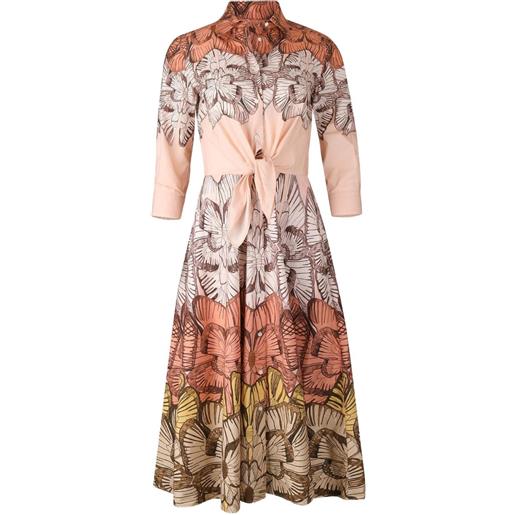 Sara Roka abito dralla a fiori - toni neutri