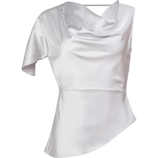 Fleur Du Mal top asimmetrico - grigio