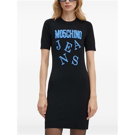 MOSCHINO JEANS abito corto a maniche corte - nero