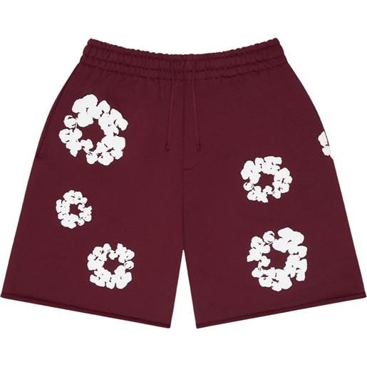 Denim Tears shorts sportivi con stampa ghirlande - rosso