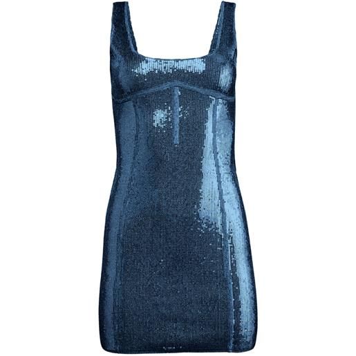 Fleur Du Mal abito corto con paillettes - blu