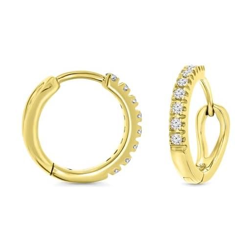 Orecchini a cerchio in oro massiccio 14k