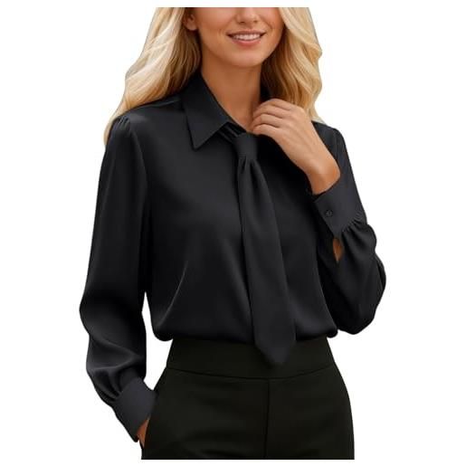 Allegra K Donna Camicetta in Velluto con Scollo a V Manica a 3/4 Top