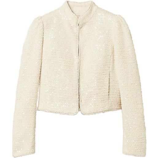 TWINSET giacca bouclé con paillettes - toni neutri