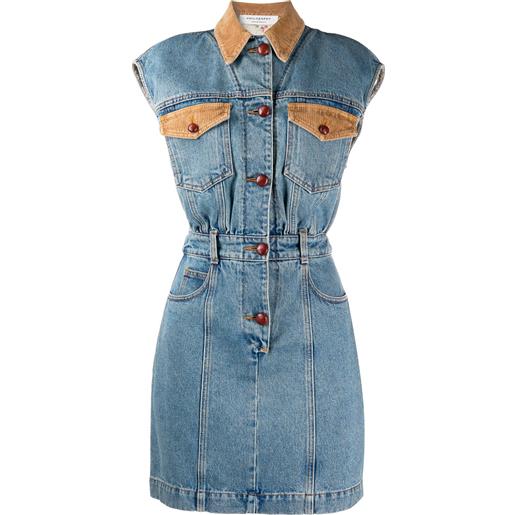 Philosophy Di Lorenzo Serafini abito denim con pannelli a contrasto - blu