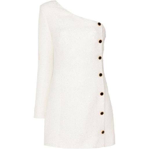 Alessandra Rich abito corto con paillettes - bianco