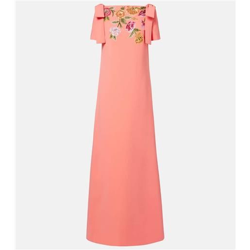 Carolina Herrera abito lungo a fiori con fiocco