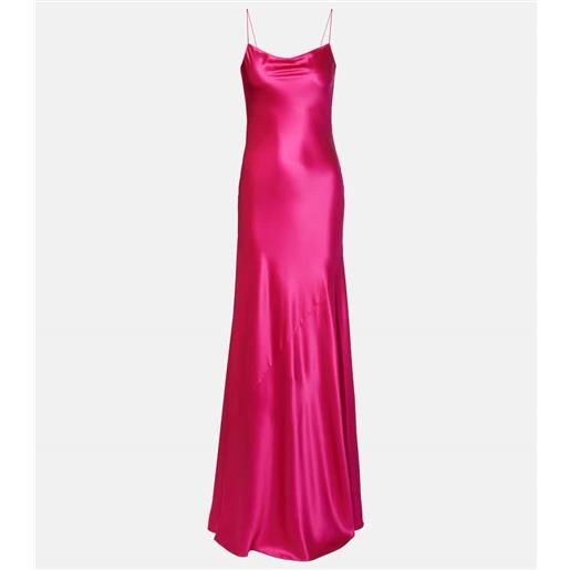 Alaia alaã¯a abito lungo in raso di seta
