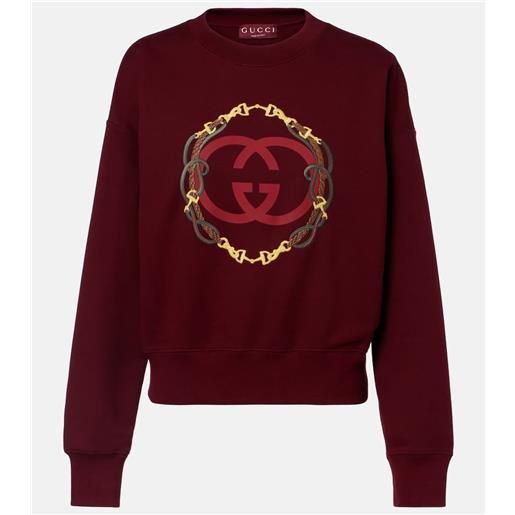 Gucci felpa in cotone con ricamo