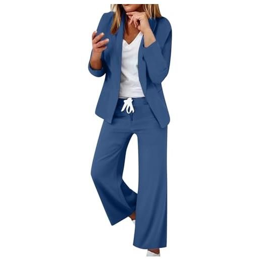 Generico completo tailleur donna pantaloni e giacca da cerimonia blazer a maniche lunghe due pezzi suit ufficio e lavoro