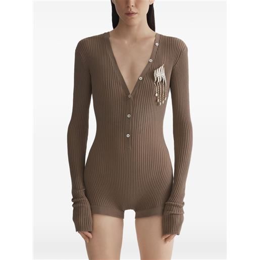 Mugler top con bottoni - marrone