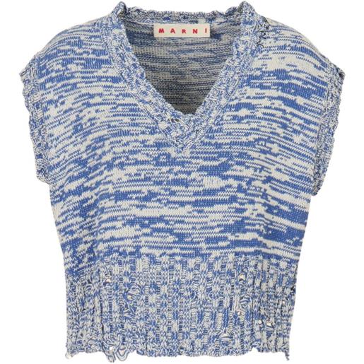 Marni t-shirt con scollo a v - blu