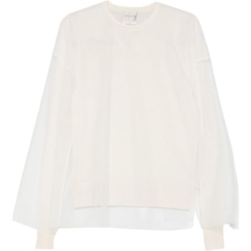 Forte Forte maglione con inserto semi trasparente - toni neutri