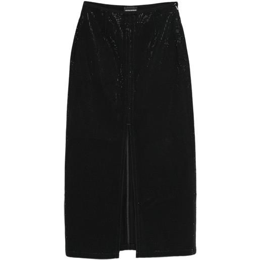 Emporio Armani gonna midi con spacco - nero