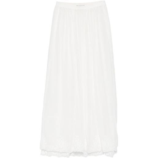 Forte Forte gonna con bordo di pizzo - bianco