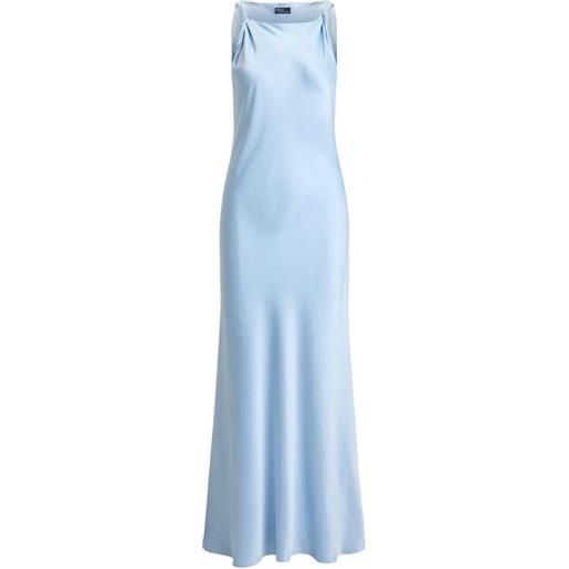Polo Ralph Lauren abito in raso con design a incrocio - blu