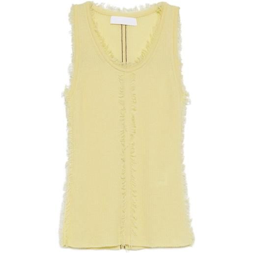 CUDDLEUP canotta in cashmere - giallo