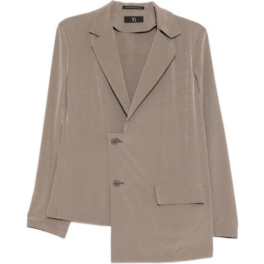 Y's blazer ta/pe con orlo asimmetrico - toni neutri
