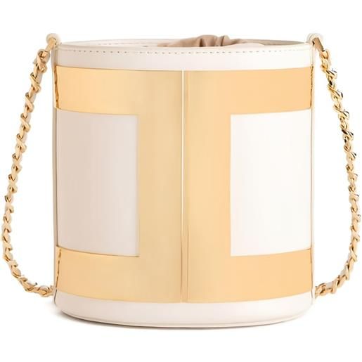 Elisabetta Franchi borsa a secchiello con logo - toni neutri