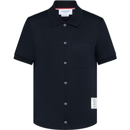 Thom Browne camicia a maniche corte - blu