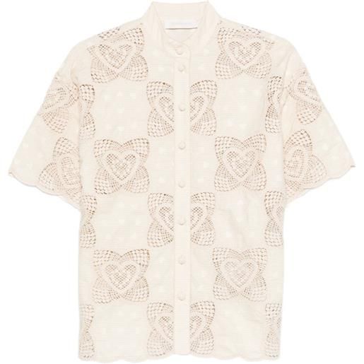 ZIMMERMANN camicia wanderlust con orlo a smerlo - toni neutri