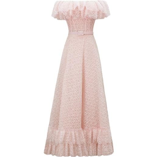 Gemy Maalouf abito con ruches e spalle scoperte - rosa