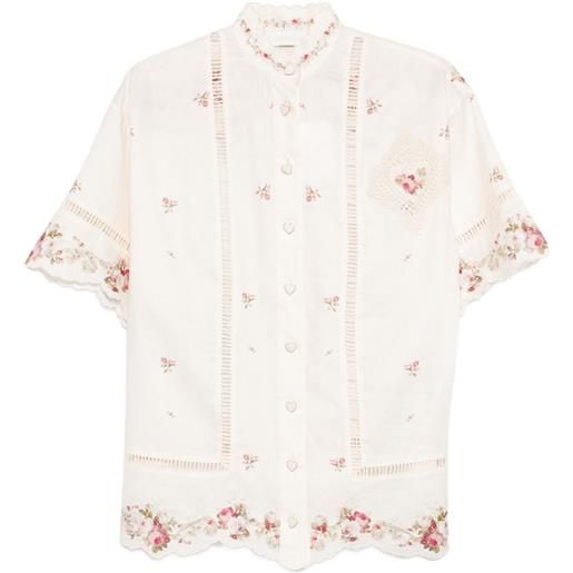ZIMMERMANN camicia patience a fiori - toni neutri