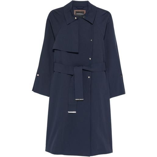 Emporio Armani cappotto con cintura - blu