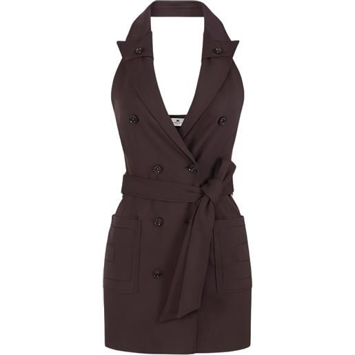 Elisabetta Franchi abito corto con cintura - marrone