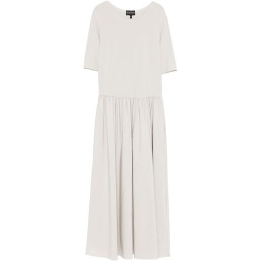 Emporio Armani abito midi a maniche corte - toni neutri