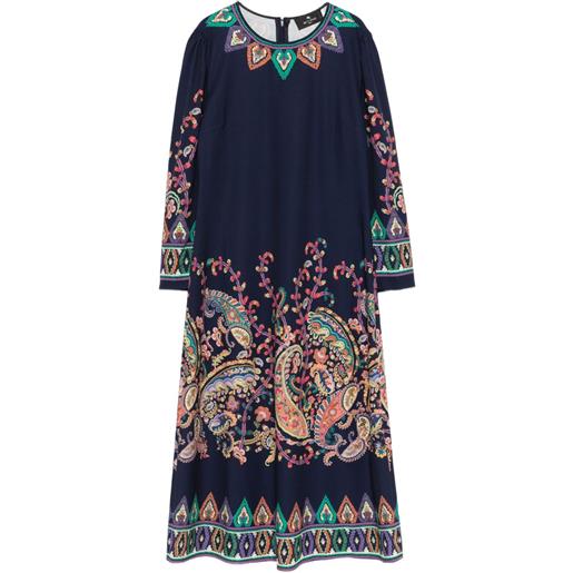 ETRO abito midi con stampa paisley - blu