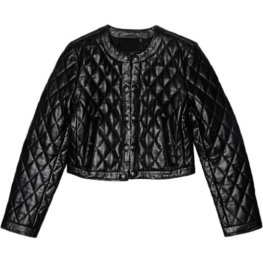 R13 giacca trapuntata in pelle - nero