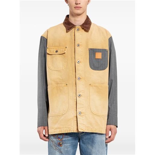 KHOKI giacca-camicia spliced workwear - toni neutri