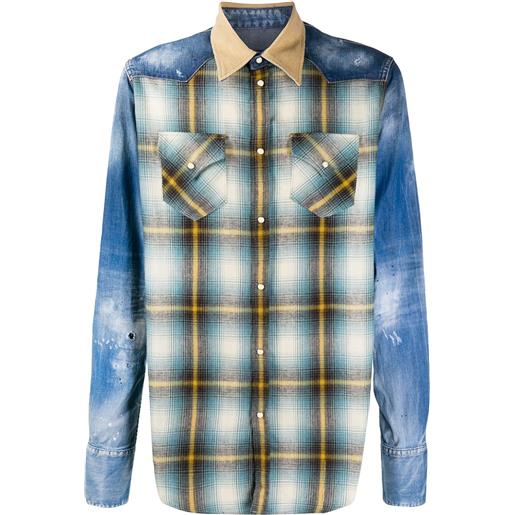DSQUARED2 camicia con design patchwork - blu